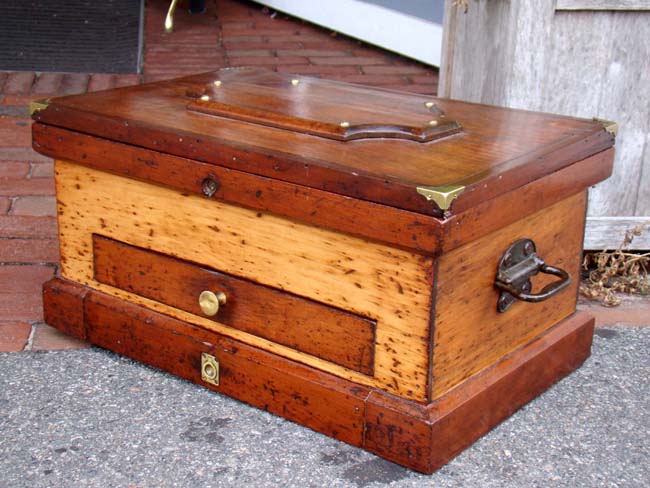 A beautiful small mid 19th century carpenters chest circa 1850